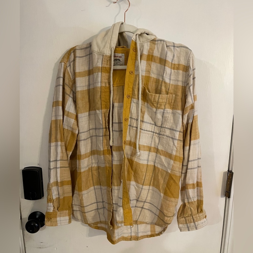 American Eagle Hooded Flannel